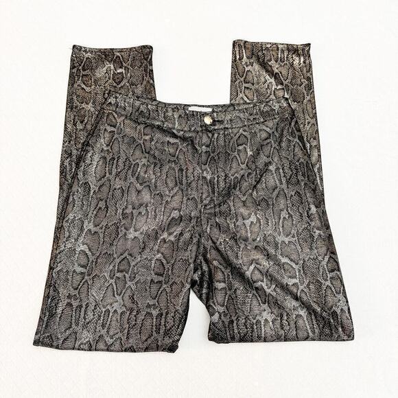 Superdown Metallic Snakeskin Patterned Print Pants Size Small - Picture 7 of 9